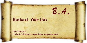 Bodoni Adrián névjegykártya