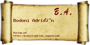 Bodoni Adrián névjegykártya